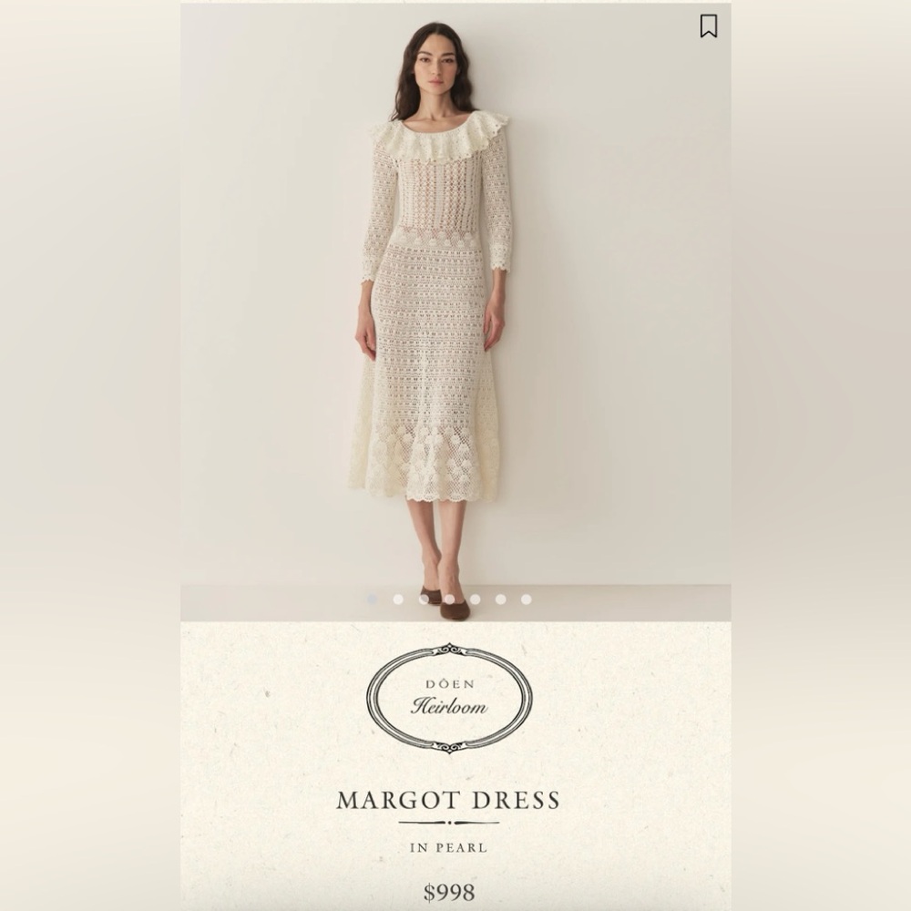 BNWT Doen Margot Crochet Handmade Dress
